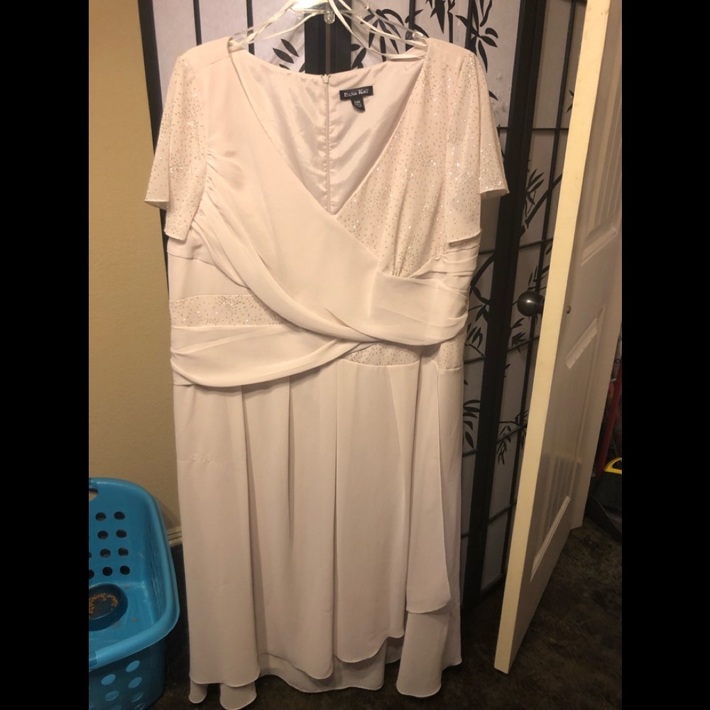 Plus Size Evening Dress with Silver Shimmer